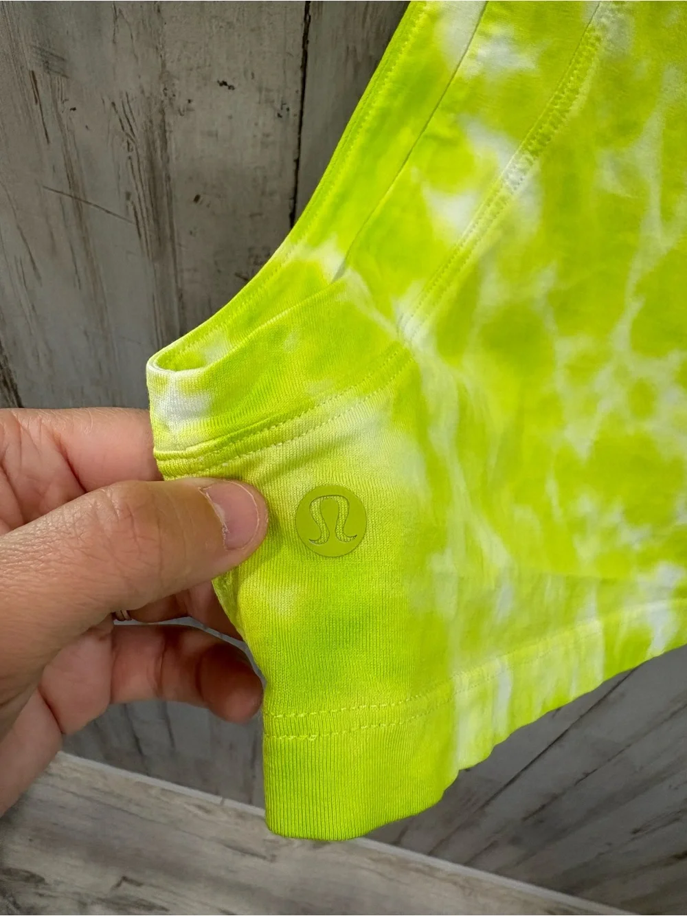 Lululemon All Yours Crop Tank Size 4 Marmoleado Tie Dye Eccentric Lime